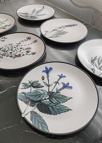 Keramika Çiçek Desenli Servis Tabağı - Görsel 6