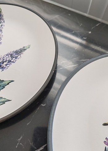 Keramika Çiçek Desenli Servis Tabağı - Görsel 8