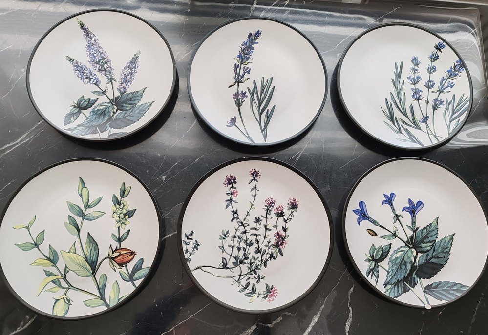 Keramika Çiçek Desenli Servis Tabağı - Görsel 5