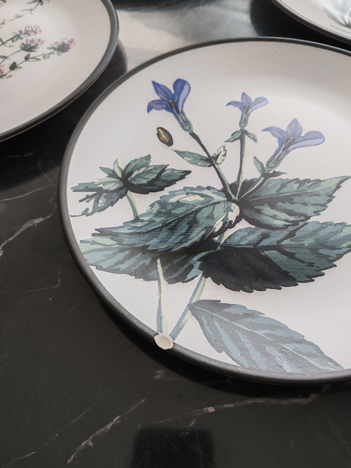 Keramika Çiçek Desenli Servis Tabağı - Görsel 4