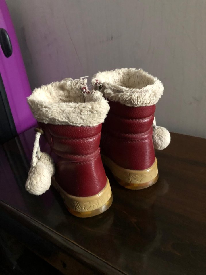 Kız Çocuk Bordo Kürklü Deri Bot - Görsel 3