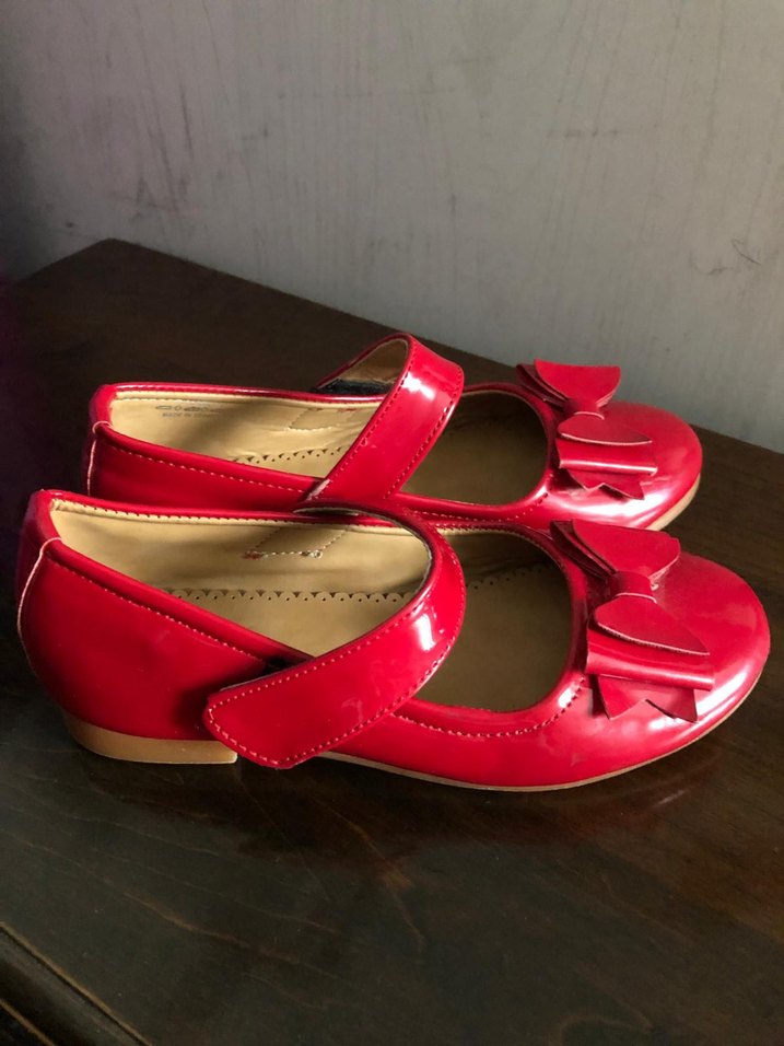 Kız Çocuk Kırmızı Fiyonklu Babet Ayakkabı - Görsel 2