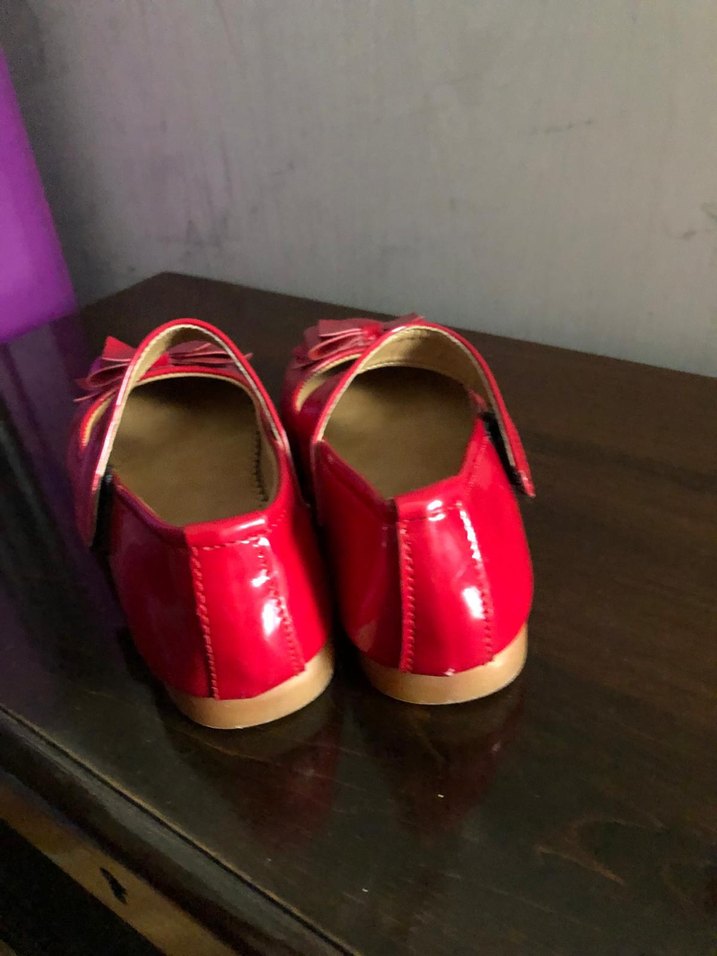 Kız Çocuk Kırmızı Fiyonklu Babet Ayakkabı - Görsel 4