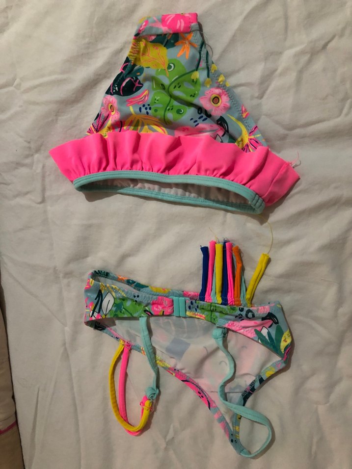 Renkli Baskılı Çocuk Bikini Takımı - Görsel 2