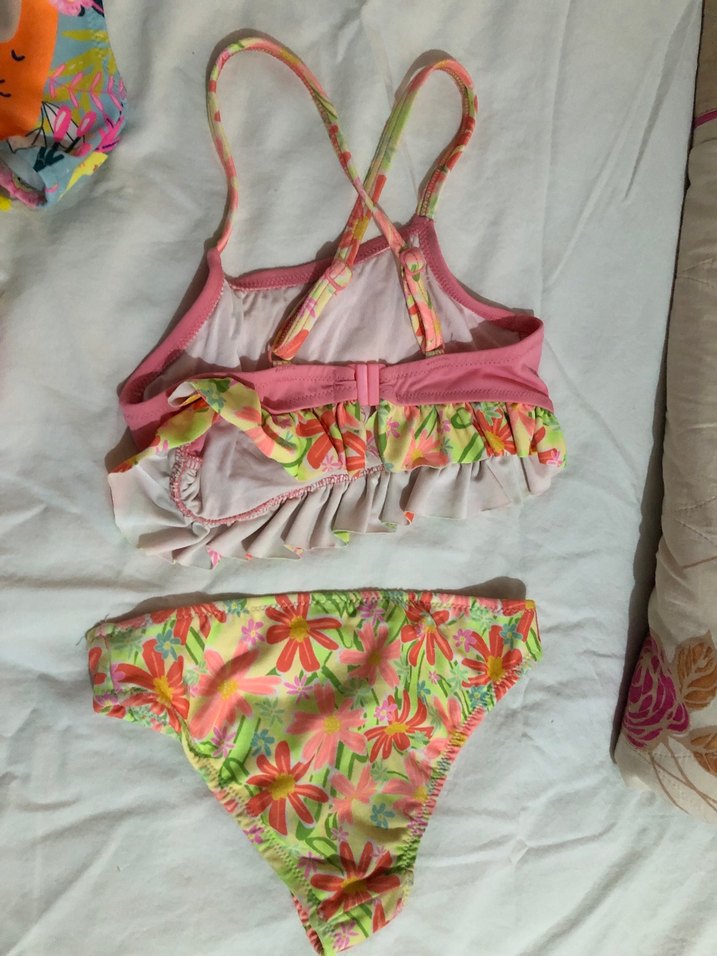 Pembe Çiçekli Kız Bikini Takımı - Görsel 2