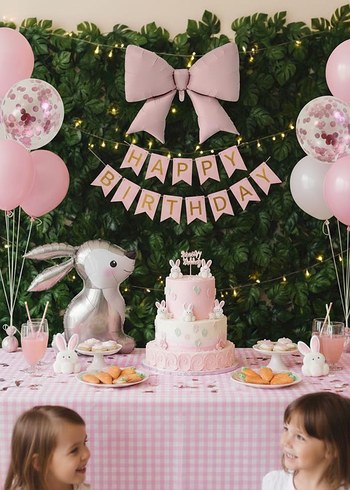 Pastel Pembe Doğum Günü Parti Seti