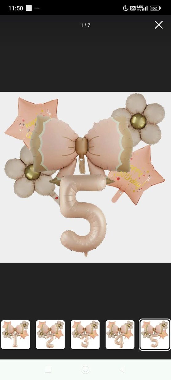 Bej  retro fiyonk Pastel Parti Balon Seti - Görsel 5