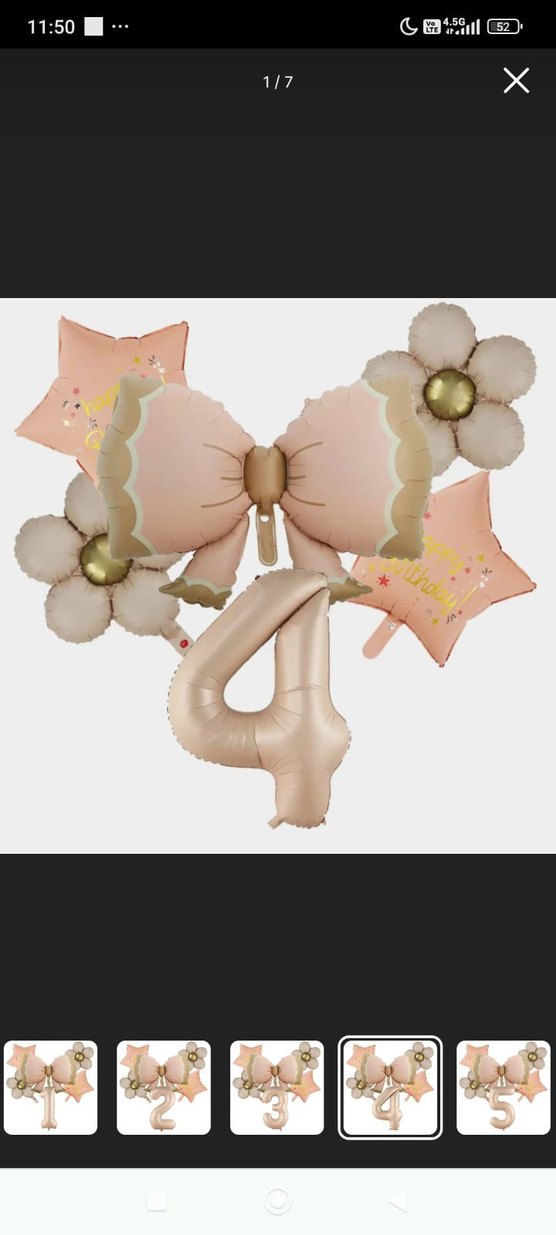 Bej  retro fiyonk Pastel Parti Balon Seti - Görsel 4