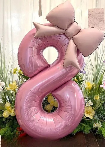 pembe fiyonklu rakam seti - Görsel 8