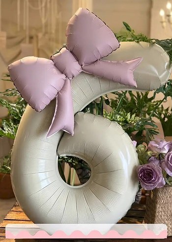 krem rakamlı fiyonklu ikili set - Görsel 6