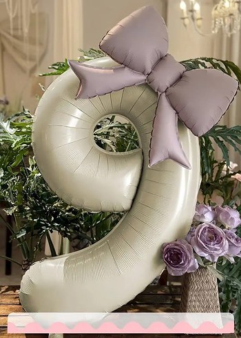 krem rakamlı fiyonklu ikili set - Görsel 9