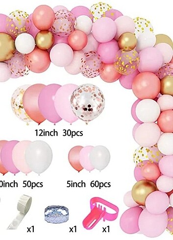 Pembe rose Gold karışık balon zinciri seti ????