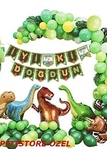 Dinazor doğum günü seti balon zinciri