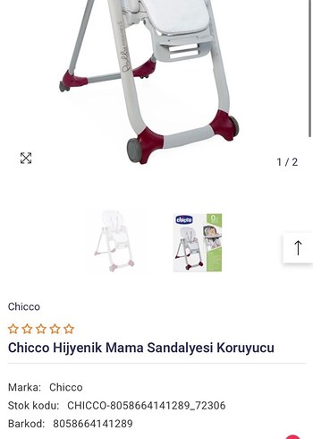 Chicco Hijyenik Mama Sandalyesi Koruyucu