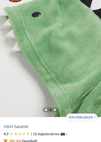 H&M Erkek Çocuk Yeşil Kapüşonlu Bornoz - Görsel 3