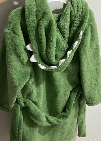 H&M Erkek Çocuk Yeşil Kapüşonlu Bornoz - Görsel 6