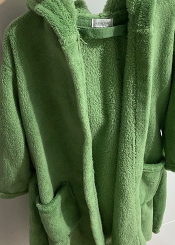 H&M Erkek Çocuk Yeşil Kapüşonlu Bornoz - Görsel 2