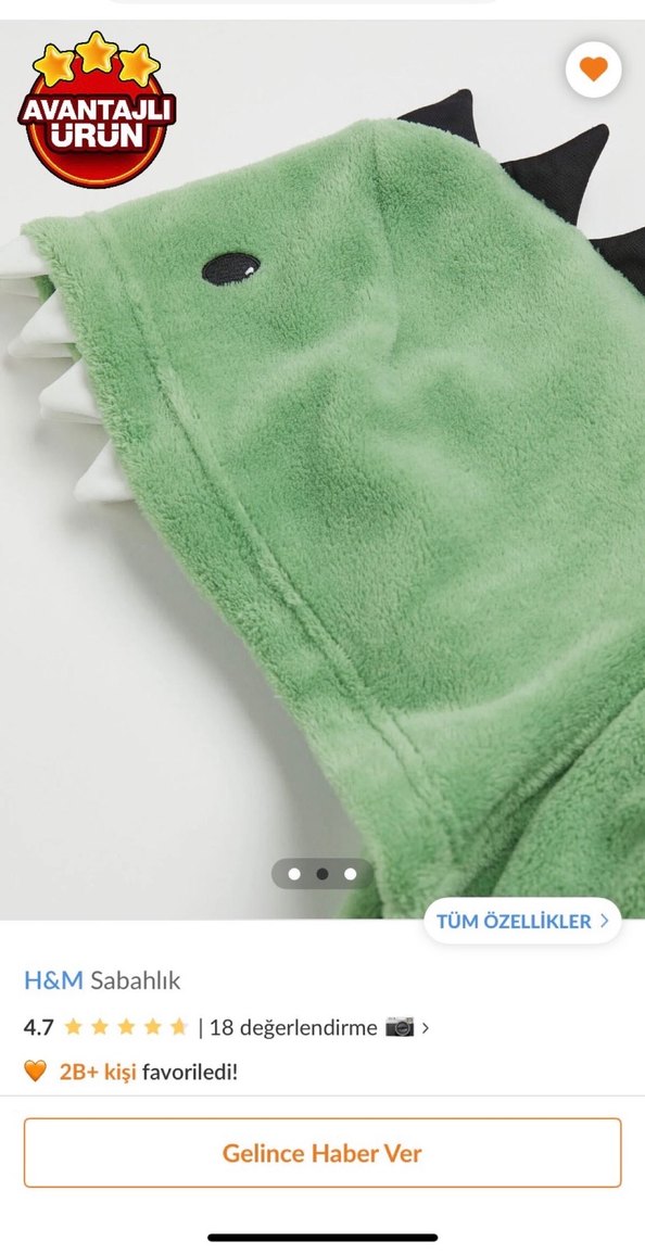 H&M Erkek Çocuk Yeşil Kapüşonlu Bornoz - Görsel 3