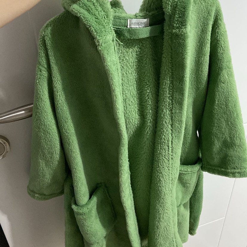 H&M Erkek Çocuk Yeşil Kapüşonlu Bornoz - Görsel 2