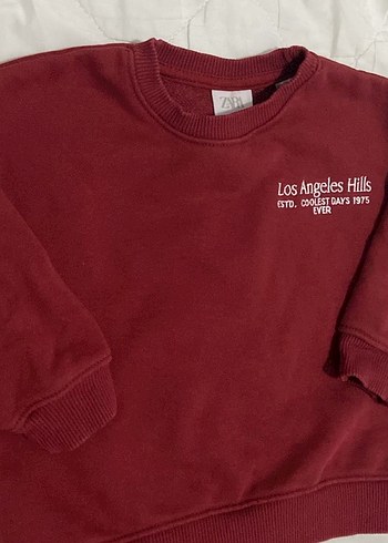 Bordo 3 yaş zara Sweatshirt Uzun Kollu Basic - Görsel 2