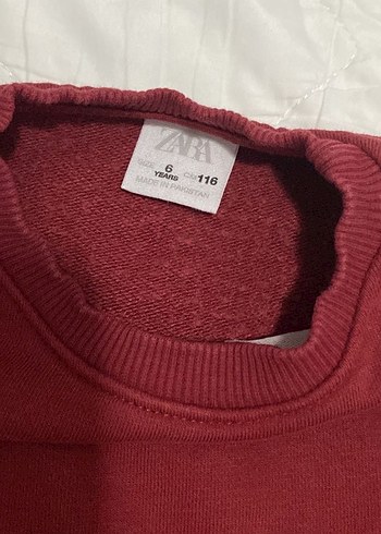 Bordo 3 yaş zara Sweatshirt Uzun Kollu Basic - Görsel 5