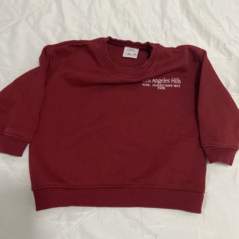 Bordo 3 yaş zara Sweatshirt Uzun Kollu Basic - Görsel 4