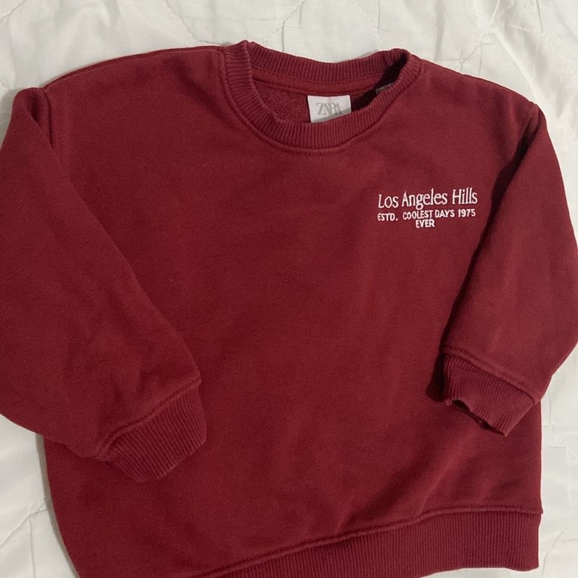Bordo 3 yaş zara Sweatshirt Uzun Kollu Basic - Görsel 2