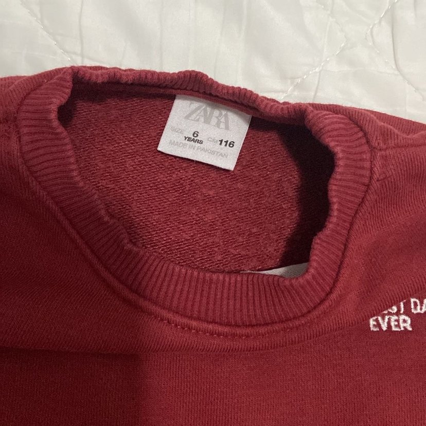 Bordo 3 yaş zara Sweatshirt Uzun Kollu Basic - Görsel 5