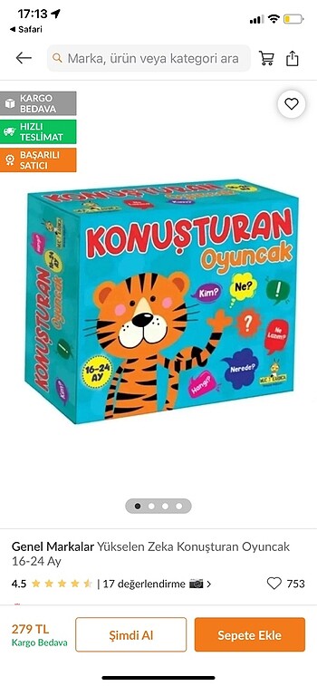 Konuşturan oyuncak yükselen zeka