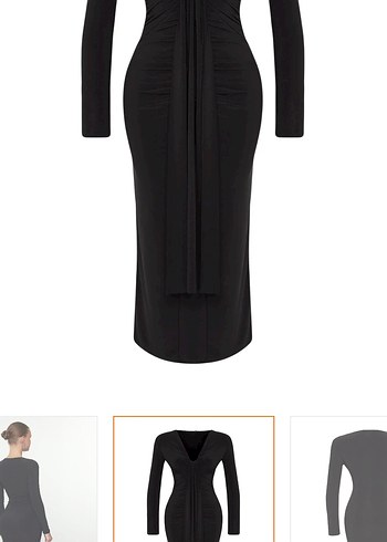 Siyah uzun Elbise - Görsel 4