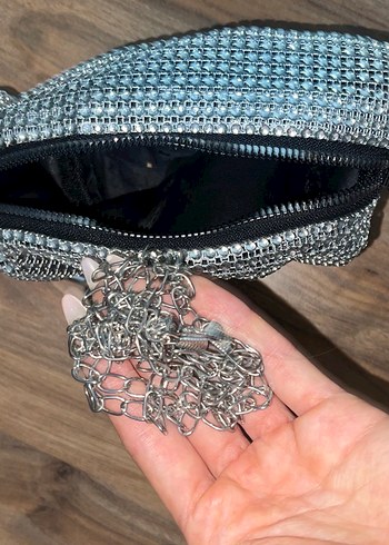 Sheinside Gri Yılan Desenli Zincir Detaylı Kadın Çanta