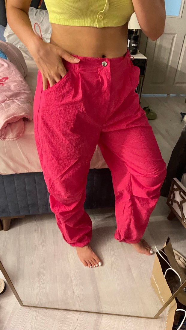 Pembe Parlak Salaş Kız Pantolonu - Görsel 3