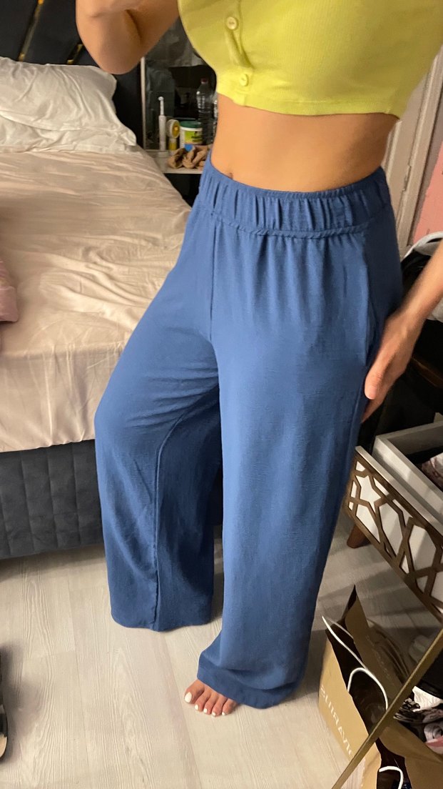 Loose Fit Mavi Kadın Denim Pantolon - Görsel 4