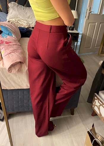 Trendyol & Milla Bordo Düğmeli Salaş Kadın Pantolon