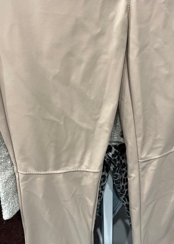 Bej Deri Kadın Pantolon - Görsel 2