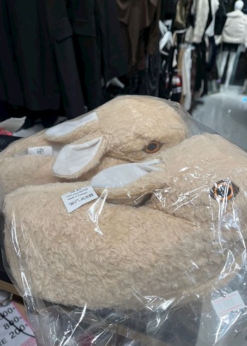 Kızlar için Kürklü Bej Sıcak Ev Terliği - Görsel 4