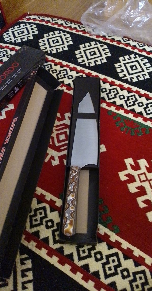 Kırmızı Renkli Şef Bıçağı - Görsel 4