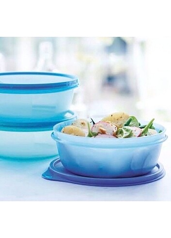 Şekerpare Tupperware 600 ml 3 lü set saklama kabı