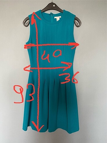 36 Beden turkuaz Renk H&M elbise