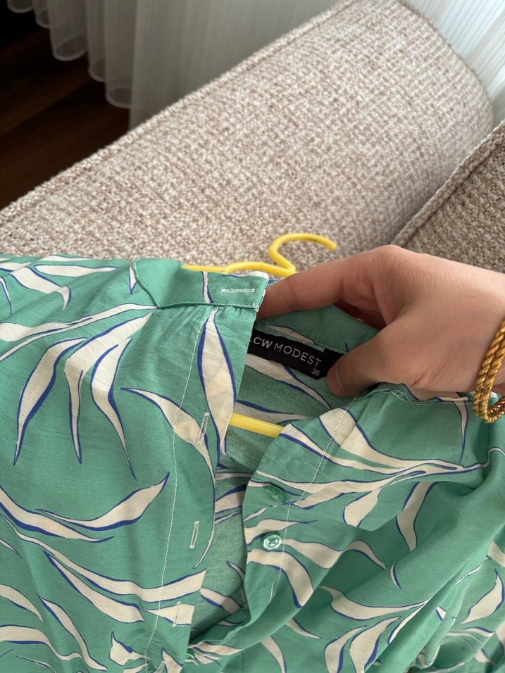 Uzun Kollu Yeşil Bohem Elbise - Görsel 5