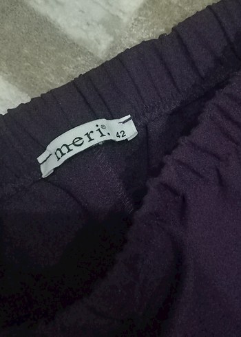 Mor Midi Kadın Kumaş Pantolon - Görsel 2