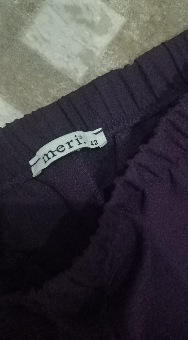 Mor Midi Kadın Kumaş Pantolon - Görsel 2