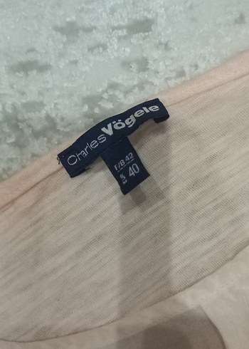 pembe Kısa Kollu Dantel Detaylı Keten Bluz - Görsel 2