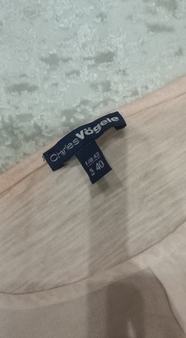 pembe Kısa Kollu Dantel Detaylı Keten Bluz - Görsel 2