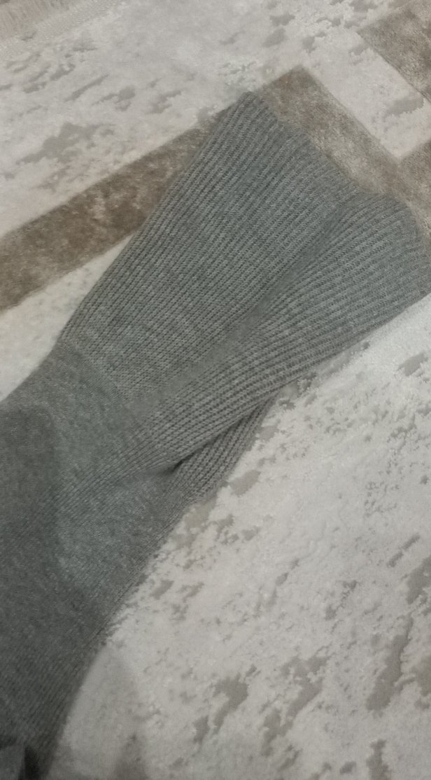 Gri Uzun Kollu Yumuşak Dokulu Kadın Elbise - Görsel 3