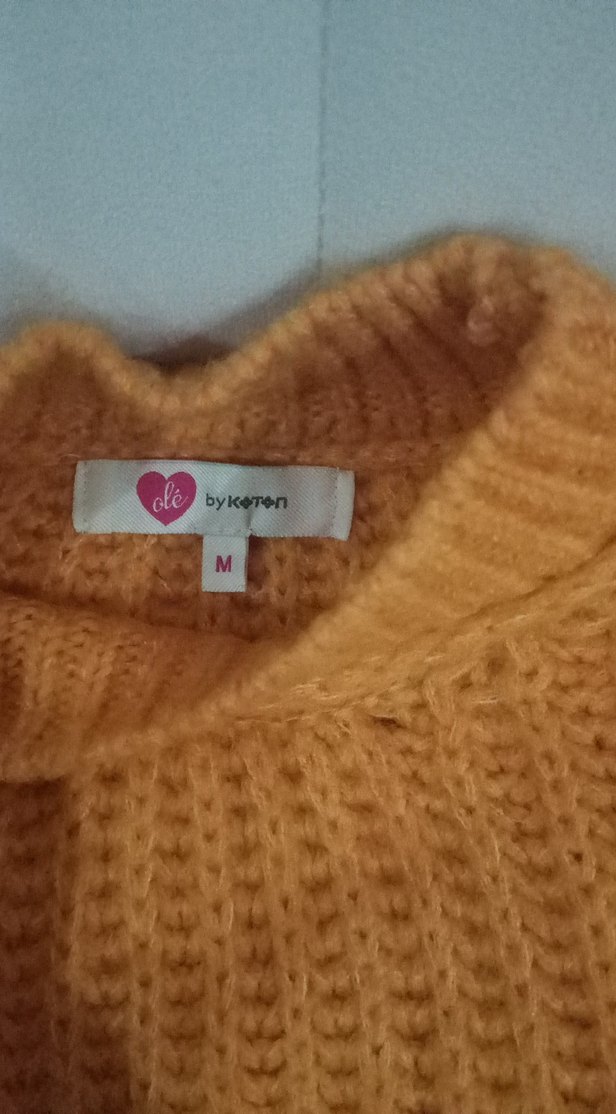 Kadın Bej Örgü Uzun Kollu Triko Kazak - Görsel 2