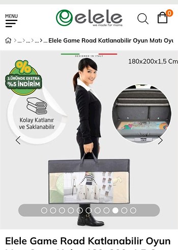  Elele Çok Renkli Katlanabilir Bebek Oyun Matı