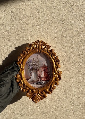 Parlak Altın Renkli Süslemeli Vintage Çerçeve - Görsel 2