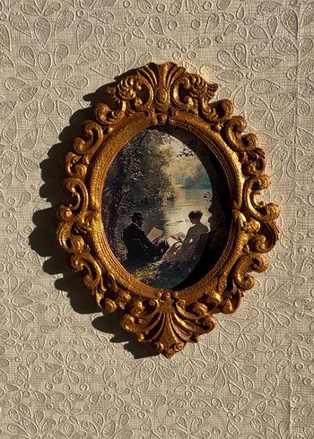 Parlak Altın Renkli Süslemeli Vintage Çerçeve - Görsel 3