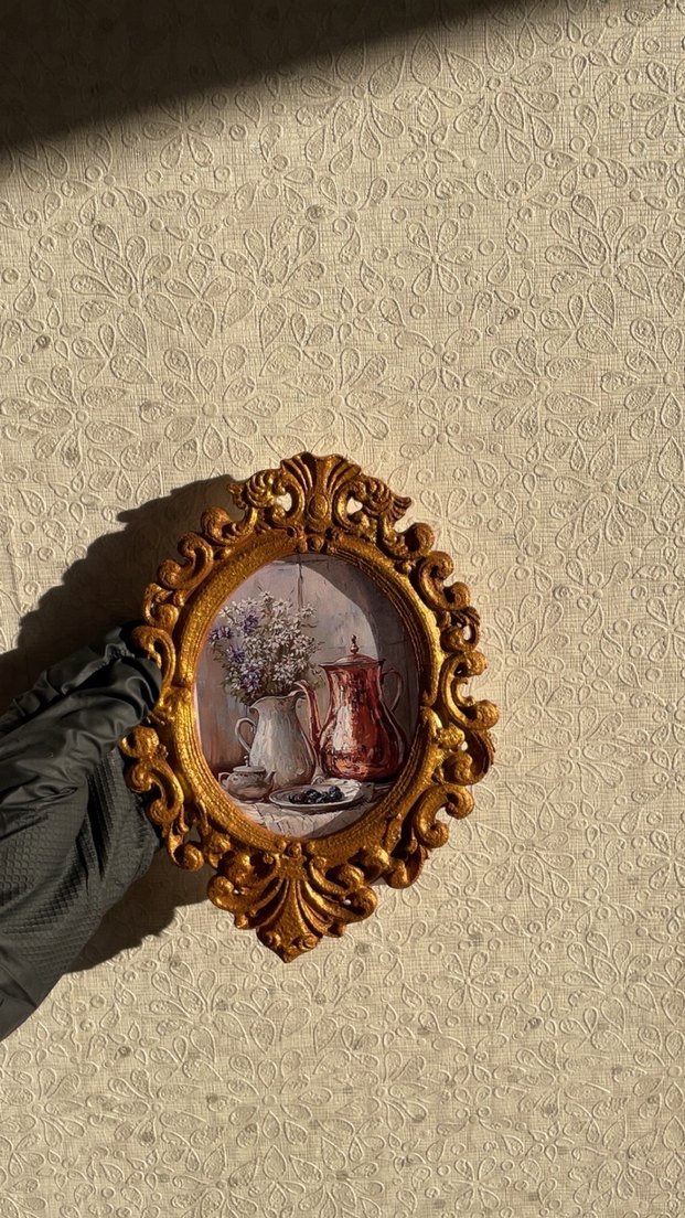 Parlak Altın Renkli Süslemeli Vintage Çerçeve - Görsel 2